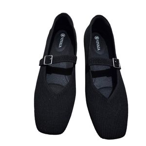 Vivaia square toe black mary jane flats - 40.5